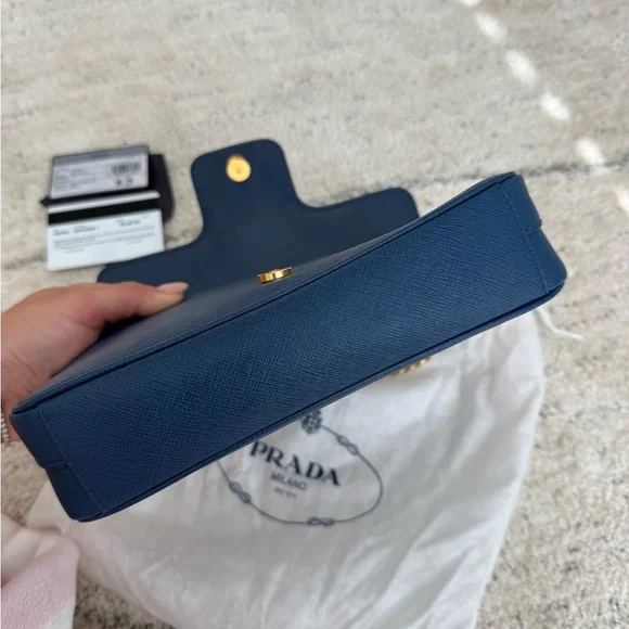 Prada Milano Navy Blue Shoulder Bag - Picture 9 of 11